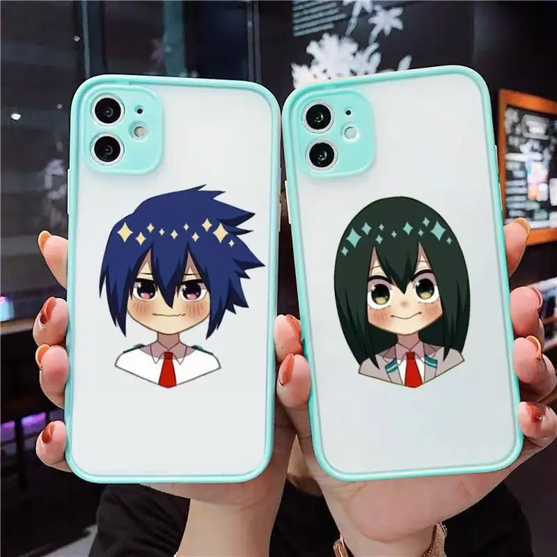 

My hero academia cute funny Phone Case Matte Transparent for iPhone 7 8 11 12 s mini pro X XS XR MAX Plus cover funda