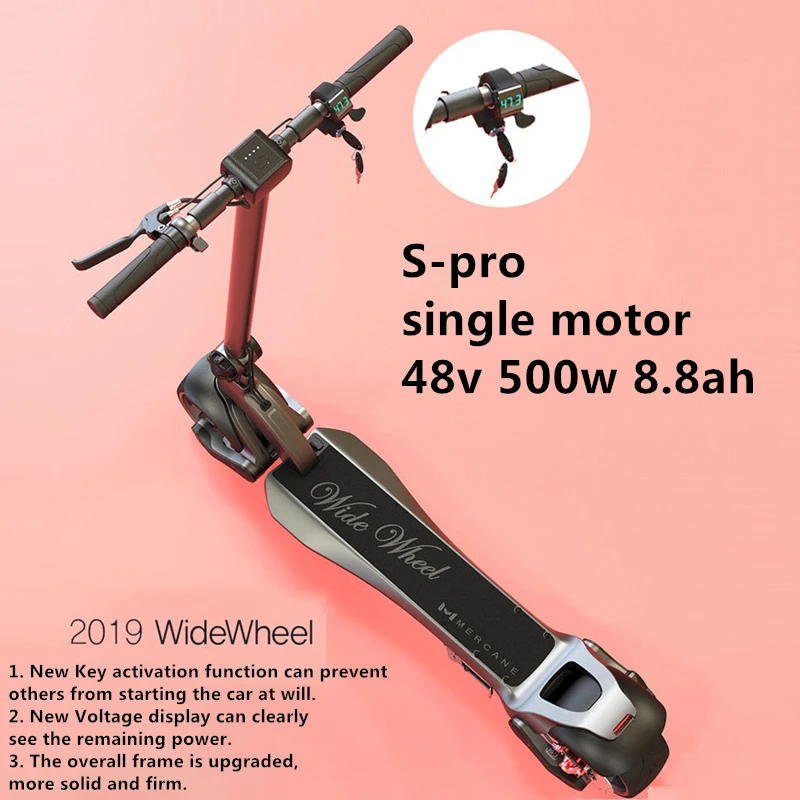2019 S-pro Новейший Mercane WideWheel Kickscooter умный электрический скутер складной широкий колеса 48 в 500 Вт 45 км/ч двойной мотор скейт Ховерборд - Цвет: 2019 S-pro