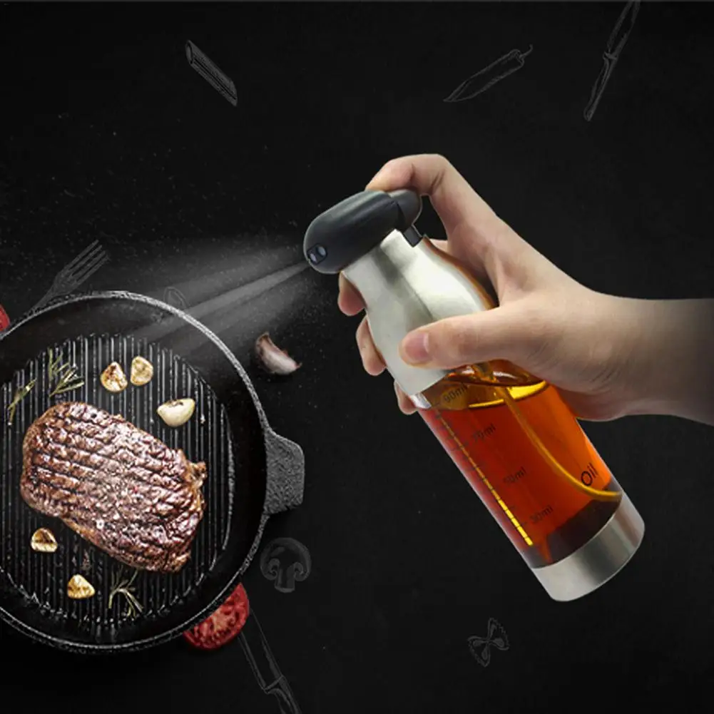 

double mouth Oil sprayer With scale Seasoning Oil Spray Bottle kitchen Barbecue Cooking BBQ seasoning Oil vinegar bottle