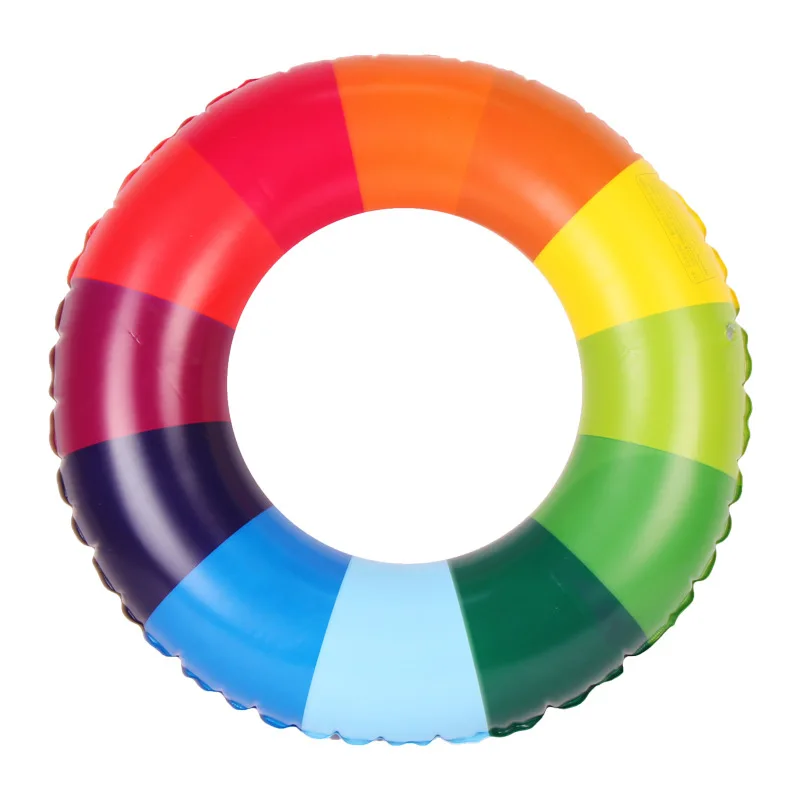 

Water Inflatable Toy Rainbow Swimming Ring Kids Holiday Entertainment Props Summer Water Park Essential Boys and Girls Adults