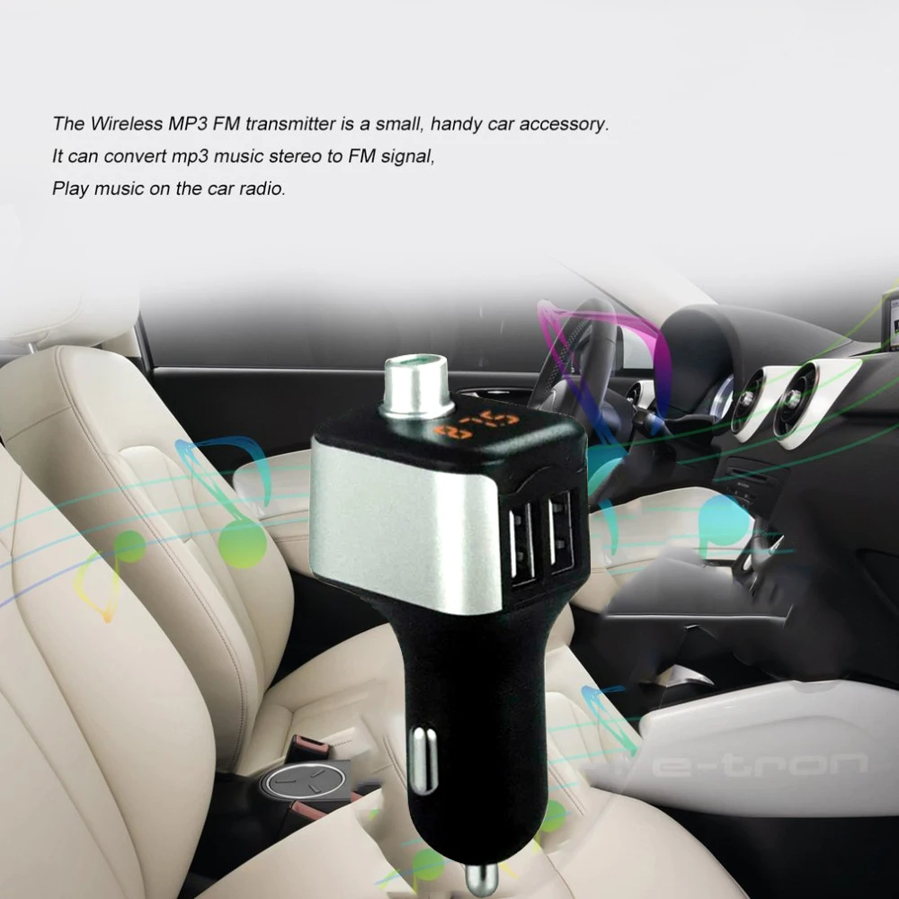 

Charger Cable Handsfree Car Kit Bluetooth Wireless FM Transmitter LCD MP3 Player USB Charger Car Accessories Audio Cable dfdf