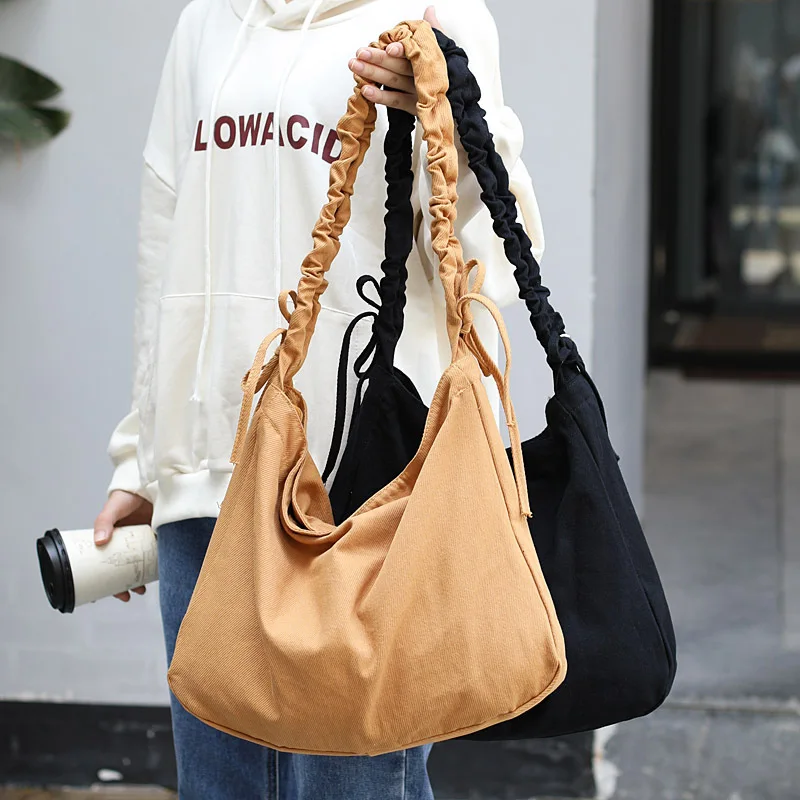 Индивидуальная сумка женская простая Холщовая Сумка на плечо Модная складная