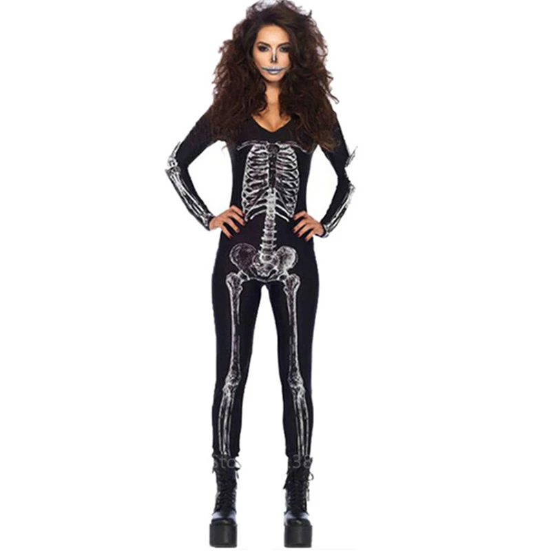 Skeleton Style 5 Скелет женский костюм на Хеллоуин платье Маскировка ведьмы День мертвых комбинезон ужас невесты Косплей карнавальные вечерние вампиры Необычные - Цвет: Skeleton Style 5
