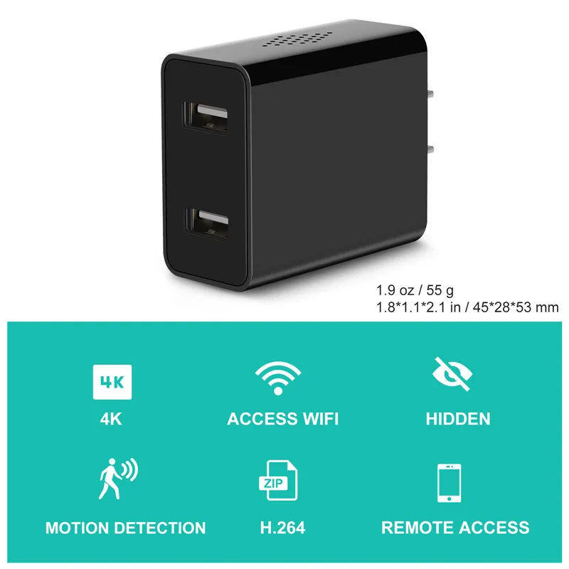 QZT микро секретная видеокамера IP Wi-Fi невидимая Европейская и американская вилка