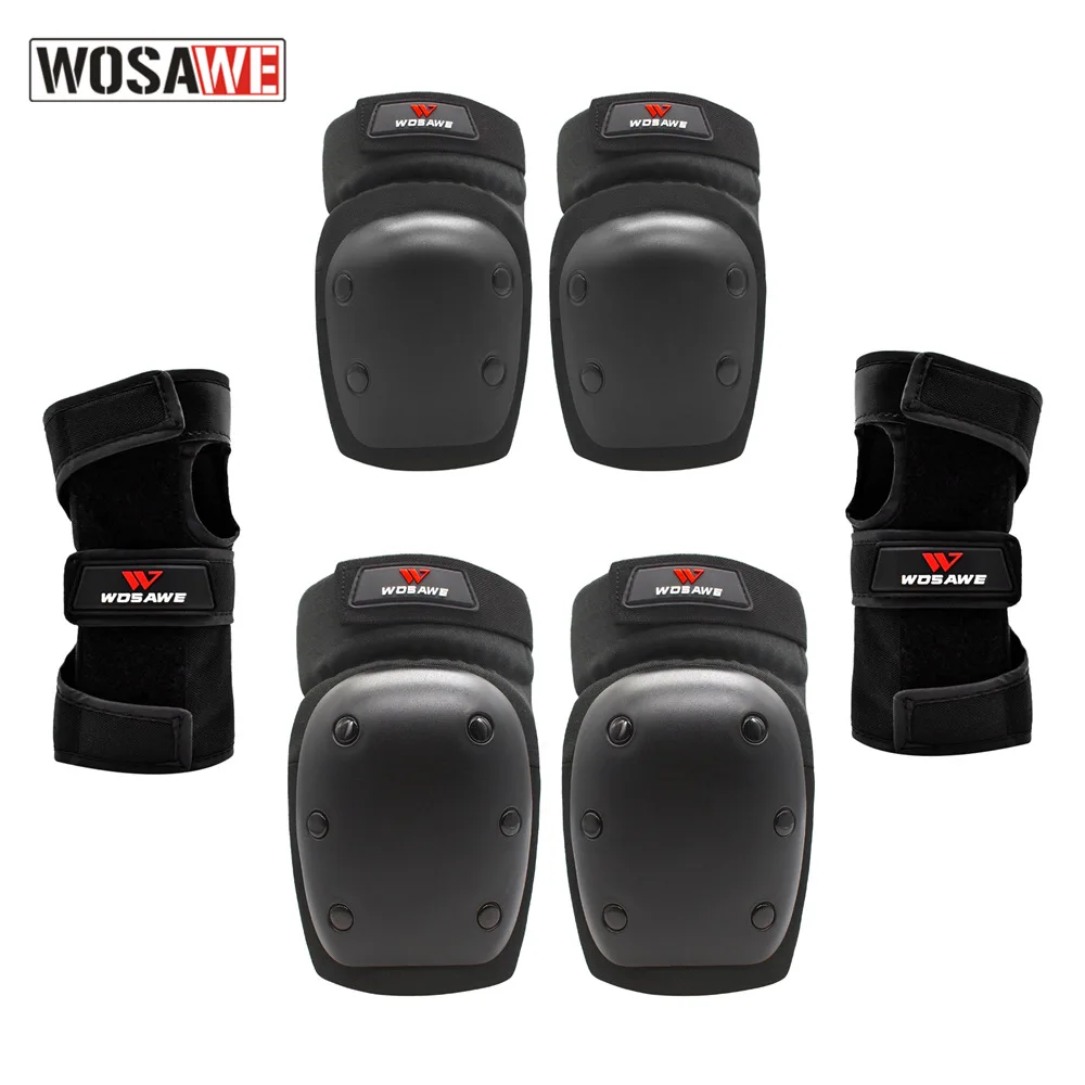 WOSAWE Мотоцикл Скейтборд Велосипед Наколенники Защита Локтей Наручи Велосипед Комплект защитного снаряжения 3 в 1 для катания на роликах.
