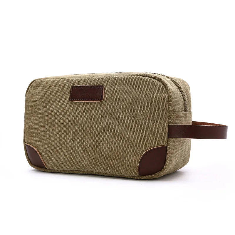 

Casual Canvas Portable Storage Bag Wash Cosmetic Bags For Makeup With Leather Handle Travel Men Shaving Toiletry Organizer New