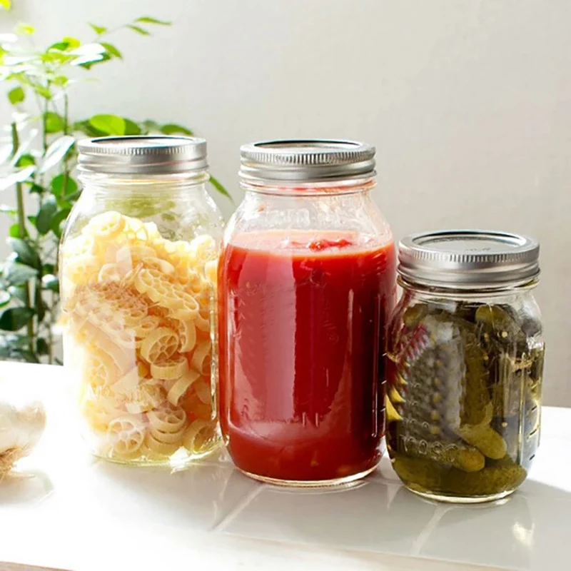Mason Jars Glass Jar with Lid Canning for Pickling Food Storage Drinking Spices Salads Jams Wedding Favors DIY Decorate | Дом и сад