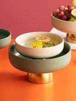 new arrival ceramic fruit plate holiday party tableware food nuts tray candy dish fashion green snack compote