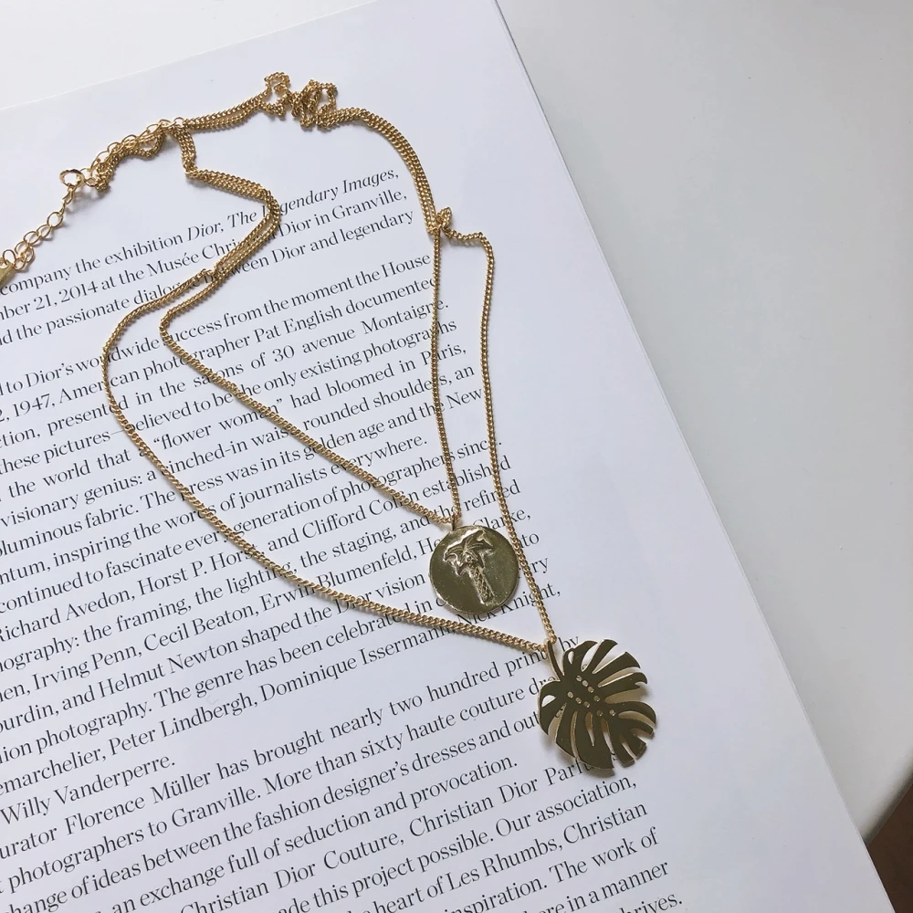 Женское Двухслойное ожерелье с цепочкой украшение золотого и серебряного цвета