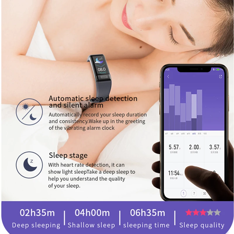 Смарт браслет Captain HF ЭКГ + HRV монитор сердечного ритма артериального давления для