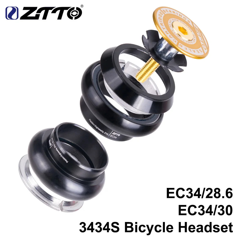 3434S GOLD ZTTO 3434S MTB гарнитура для шоссейного велосипеда 34 мм EC34 CNC 1 1/8 28,6 прямая вилка внутренняя 34 Обычная гарнитура без резьбы - Цвет: 3434S GOLD