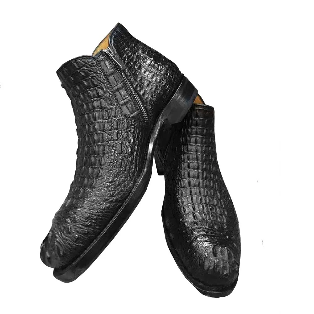 

jiangxinduyun custom crocodile leather boots zipper manual crocodile Men boots crocodile Short boots