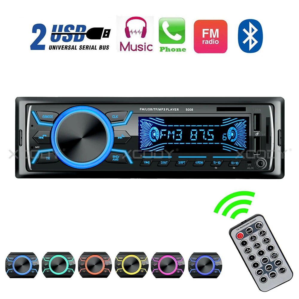 Автомагнитолы MP3 плеер Стерео пульт дистанционного управления 7 цветов цифровой