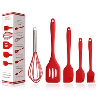 silicone kitchenware set spatula 5 piece set baking tool set cookware spatula silicone scraper