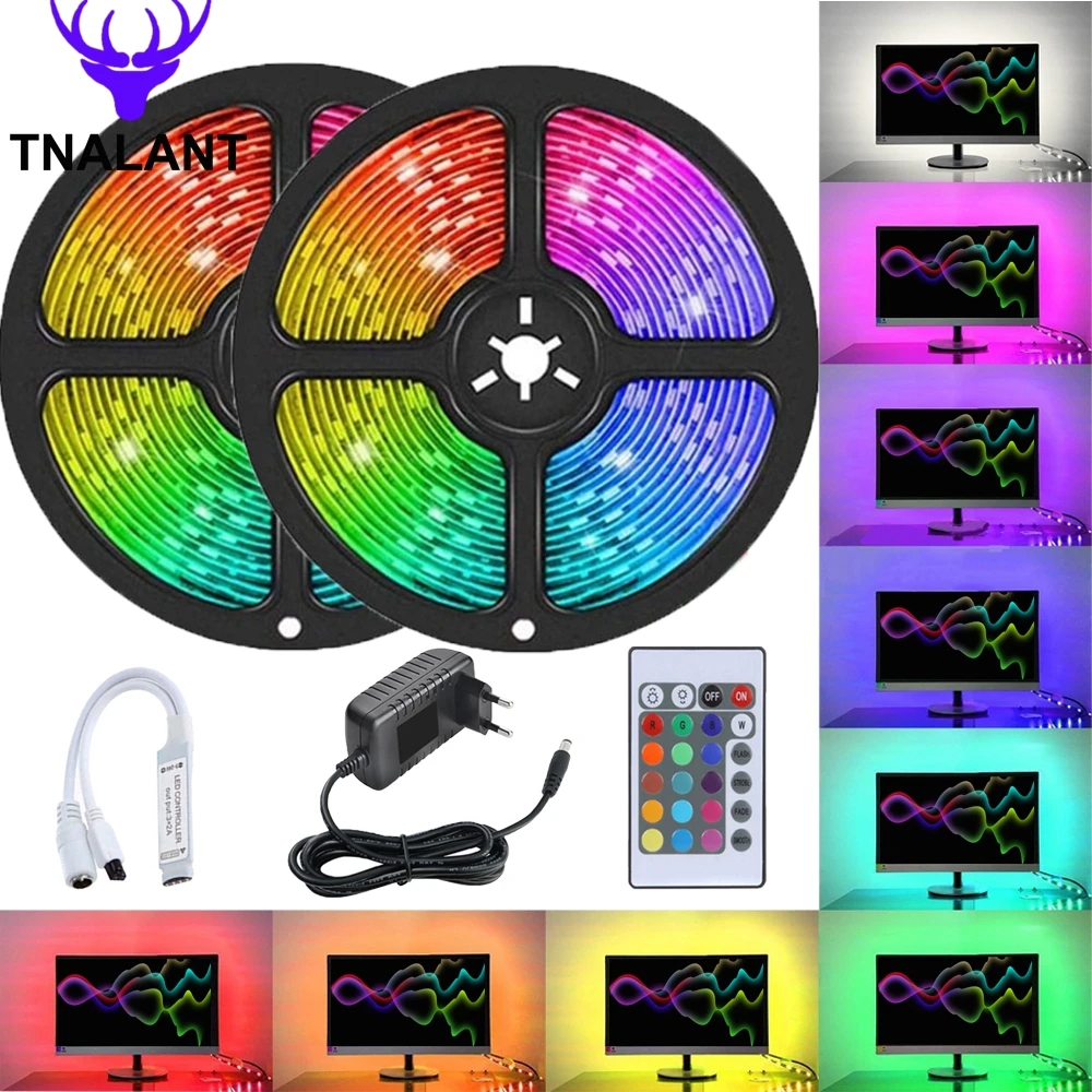 LED Light Strips Remote Controller Flexible RGB 5050 DIY Led Light Tape 1M 2M 3M 4M 5M For Decoration Computer BackLight Bedroom