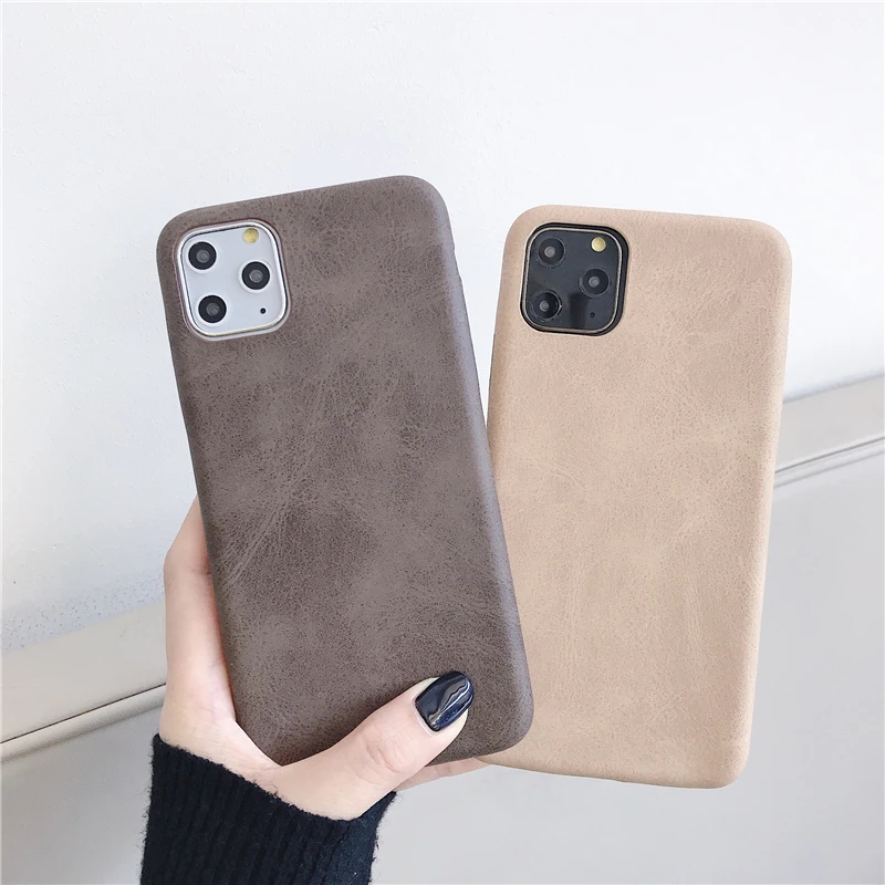 Сверхтонкие чехлы с деревянной текстурой для телефонов iPhone 11 11pro max X XS MAX кожаный