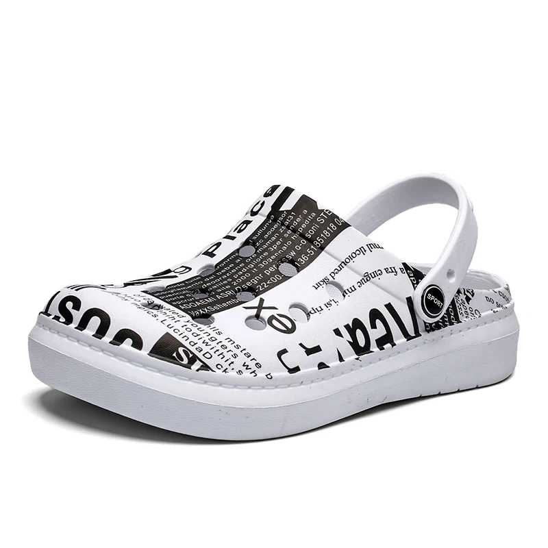 2021 New Fashion Sandals Men Clogs Slippers Soft Bottom Beach Sandals Men Clog Sandals Comfortable Breathable Ankle-Wrap EVA