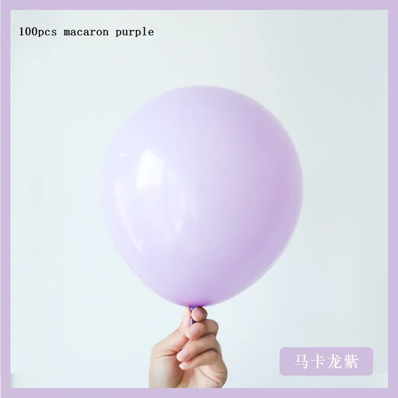 purple 100 шт. 10 дюймов латексные шары в виде Макарон Для Вечеринки На День Рождения вечерние украшения для комнаты свадебные шары Свадебные шары для украшения - Цвет: purple