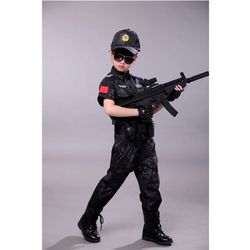 Детские Военные боевые тактические костюмы ACU камуфляжный короткий и длинный