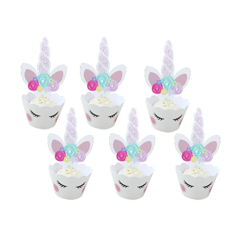 

24pcs Fresh Tropic Flamingo Cupcake Wrappers Pineapple Summer Wedding Birthday Hawaii Party Hawaiian Beach Party Supplies