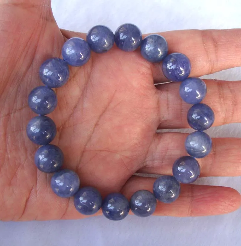Free Shipping Natural Tanzanite Round 11.5mm Beads Bracelet Women Man Jewelry | Украшения и аксессуары