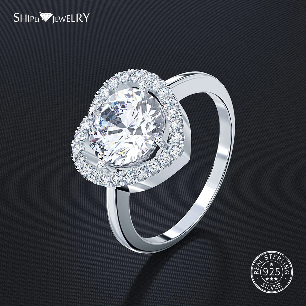 Женское кольцо с сапфиром Shipei 100%-ное обручальное розовым белым фиолетовым и