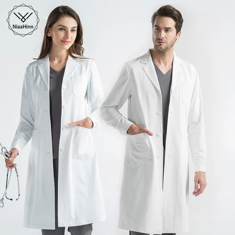 

Лабораторное пальто высокого качества, белый питомец, уход за животными, тонкая Рабочая Униформа для салона красоты, здоровье, скрабы, пальт...