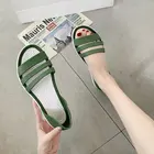 Женские летние сандалии на плоской подошве, повседневные пляжные туфли с открытым носком, 2021