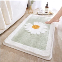 bath mat bathroom non slip rug daisy floral home kitchen absorbent microfiber mat anti fall door mat toilet door mat