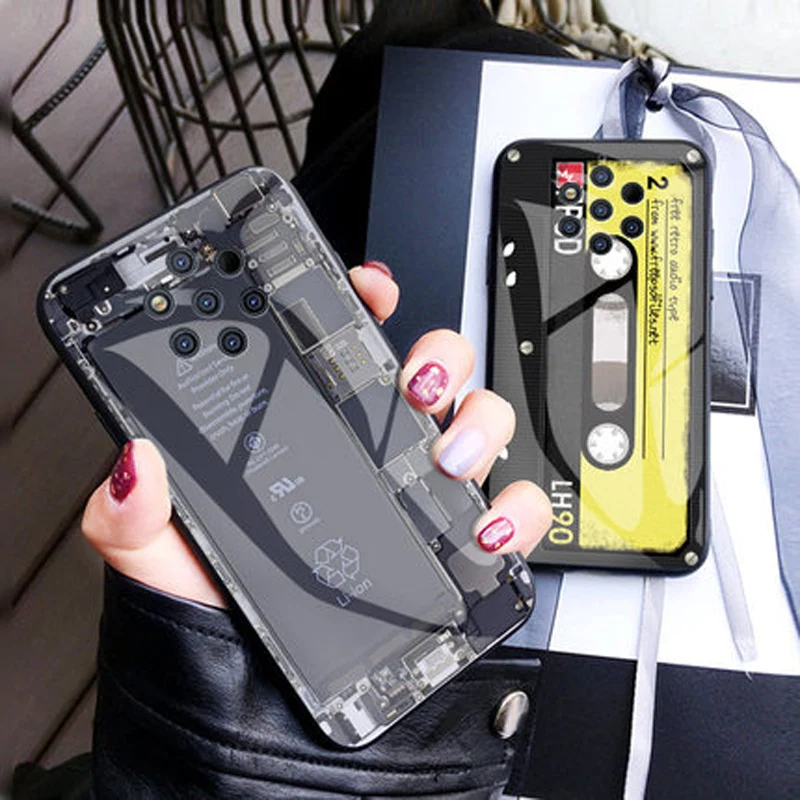 Чехол из закаленного стекла для Nokia 9 PureView Твердый чехол телефона | Мобильные