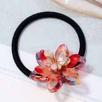 stylish colorful acetate flower hair band for women newest design hair ring rope