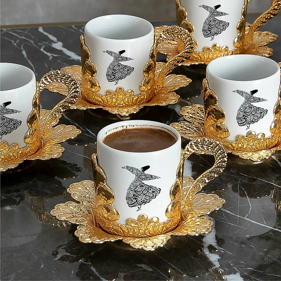 Аутентичный турецкий кофейный набор в эспрессо с узором кофейная посуда