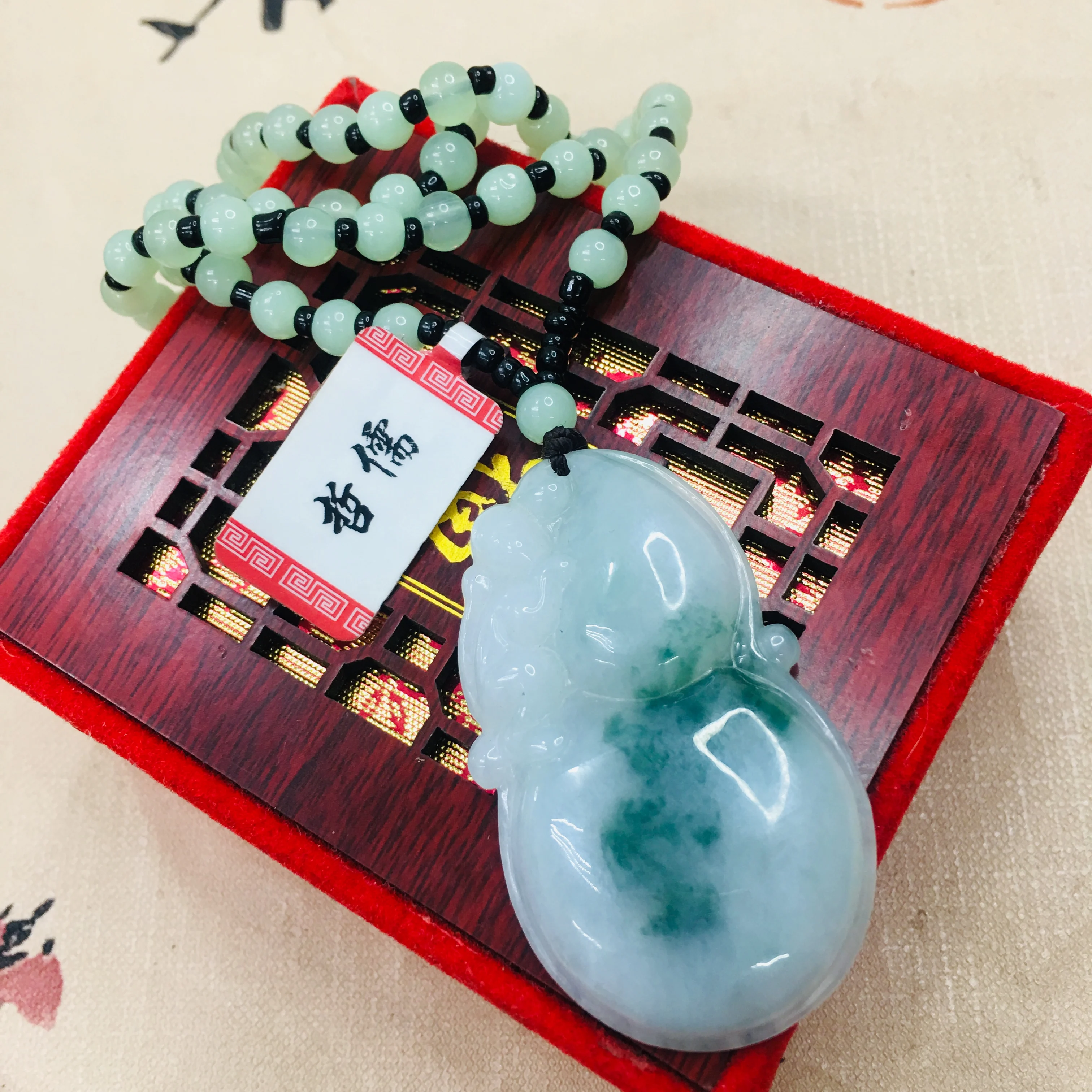 Цепочка свитер Zheru из натурального нефрита вырезанная в два цвета цепочка с