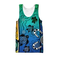 plstar cosmos aboriginal indigenous turtle dot painting art 3d printed unisex summer vesttank top men for women