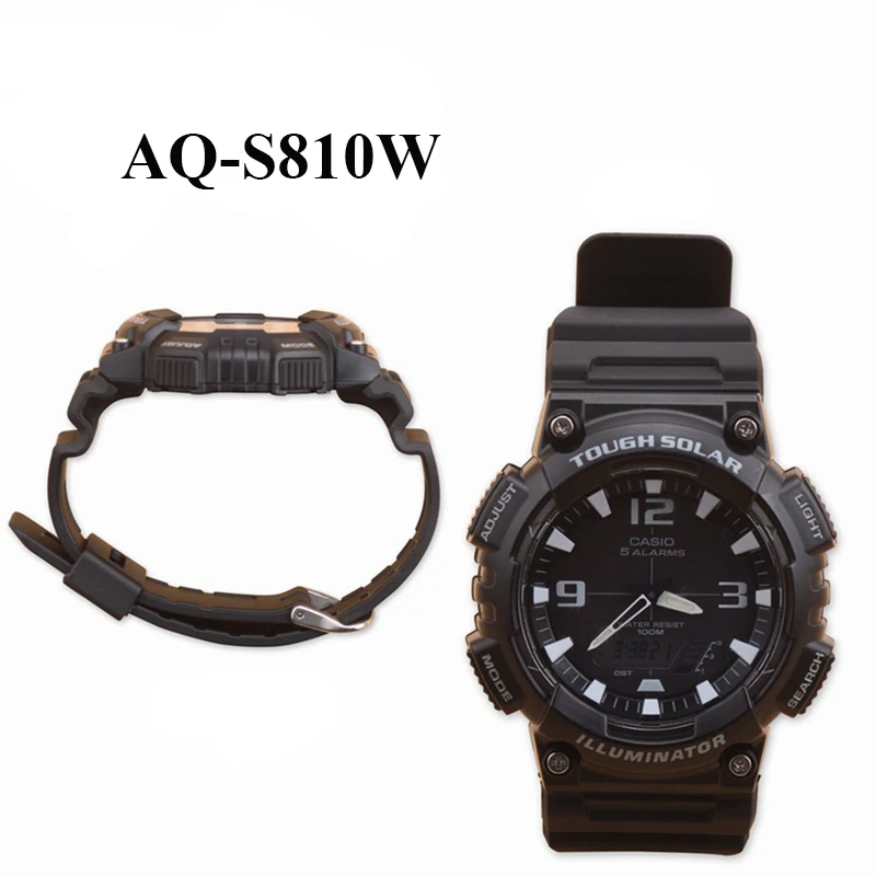 

Silicone Watch Band Bezel for Casio Aq S800w Strap AQ-S800 AQ-S810W Waterproof Rubber Sports Watch Case Bracelet 18mm