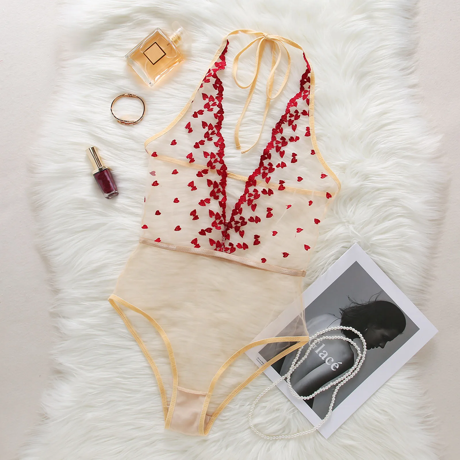 

Lace Clear Teddy Body Suit Sexy Lingerie Love Underwear 2021 Jumpsuit Sleepwear Lenceria Sensual Mujer Pijama сексуальное белье