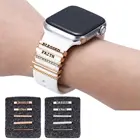Металлические подвески, декоративное кольцо для Apple Watch, ремешок, бриллиантовое украшение, силиконовый ремешок для смарт-часов, аксессуары для iwatch