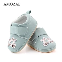 hard sole baby shoes for newborn baby boys and girls infant print cute bicycle pattern letter smile first walker toddler shoes