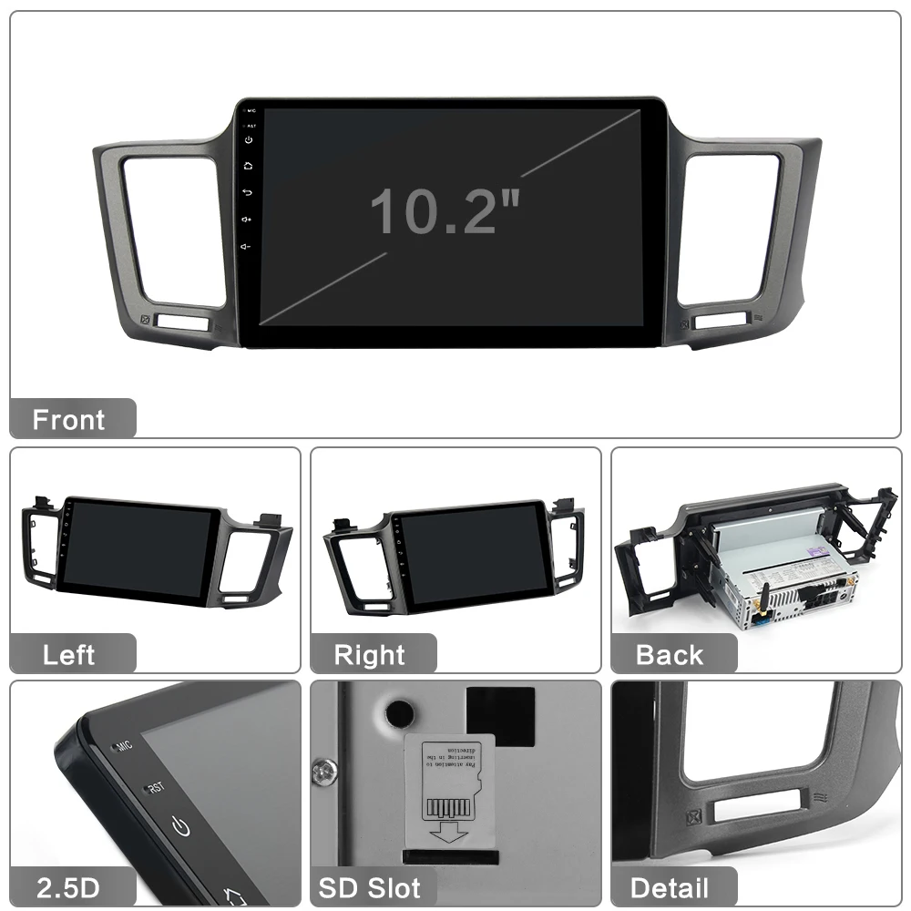 10," ips Android 9,0 автомобильный мультимедийный плеер 2 din gps Navi для Toyota RAV4 2013- Rav 4 радио PX6 DSP HDMI 4 Гб+ 64 Гб wifi BT