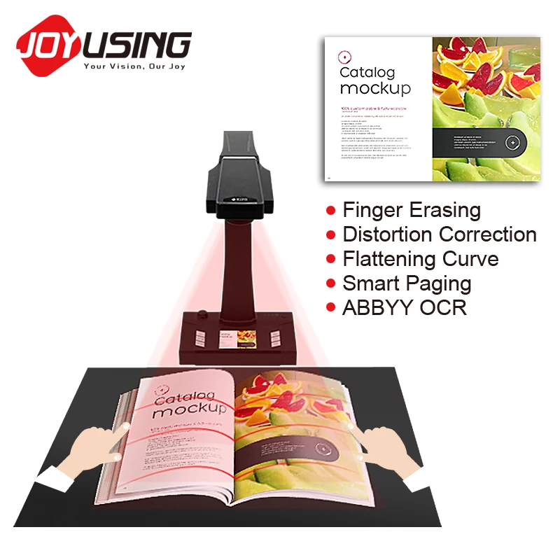 Сканер для книг JOYUSING V160 pro портативный HD 18 МП формат A3 визуализатор OCR школы и