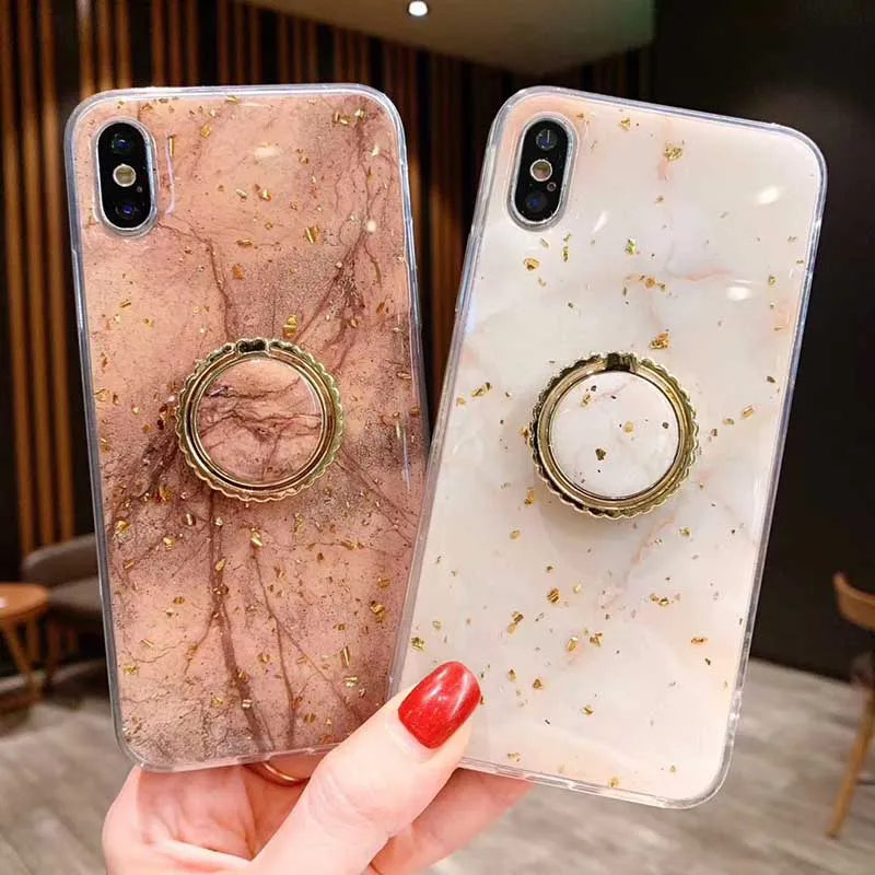 Роскошные блестящие чехлы из золотой фольги и мрамора для iPhone 12 mini 11Pro X XS XR Max SE
