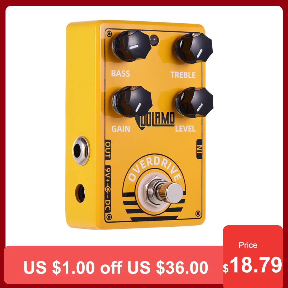 dolamo d 8 overdrive gitarre effekt pedal mit bass höhen gain level steuert und true bypass design für elektrische gitarre free global shipp