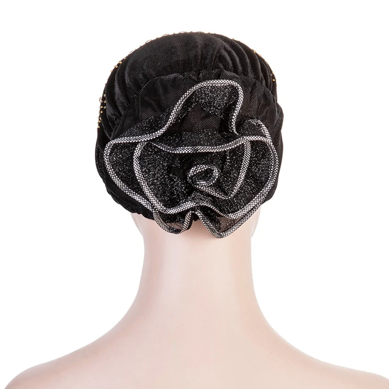 

2021 New Fashion Women Muslim Stretch Turban Hat Chemo Hair Loss Diamond Head Scarf Wrap Hijib Cap Adjustable