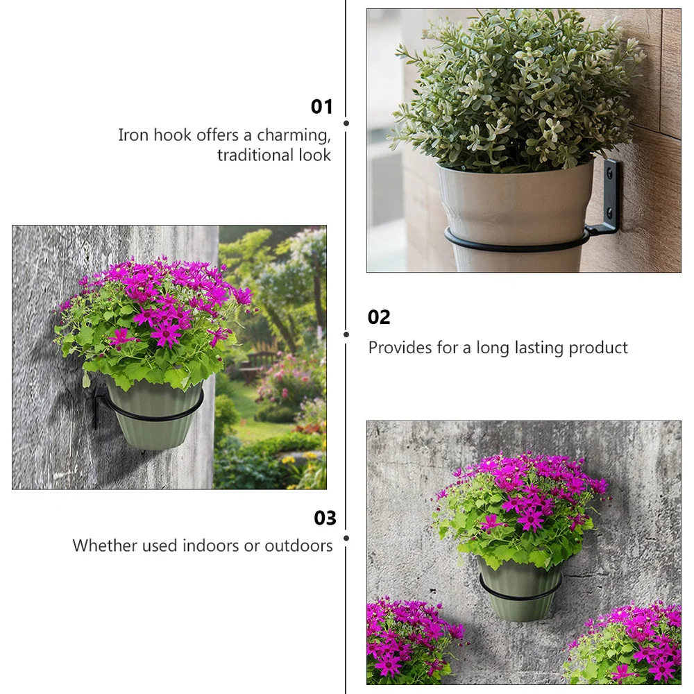 

2Pcs Iron Bracket Wall Hanger Rack Ring for Holding Planters Flower Pots