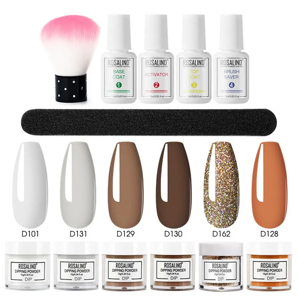 

12Pcs Dip Nail Powder Natural Dry Holographics Dipping System Nails Power Dip Base Activator Without UV Lamp Cure Nail Art