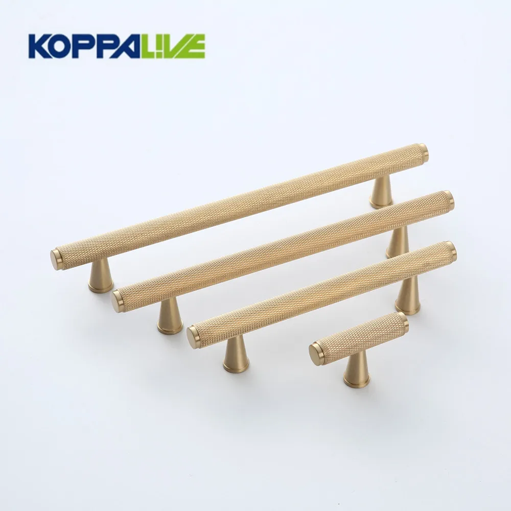 T Shape Wardrobe Furniture fittings Satin Solid Brass Knurled Handle Knobs Kitchen Copper Cabinet Door Pull Handles | Обустройство