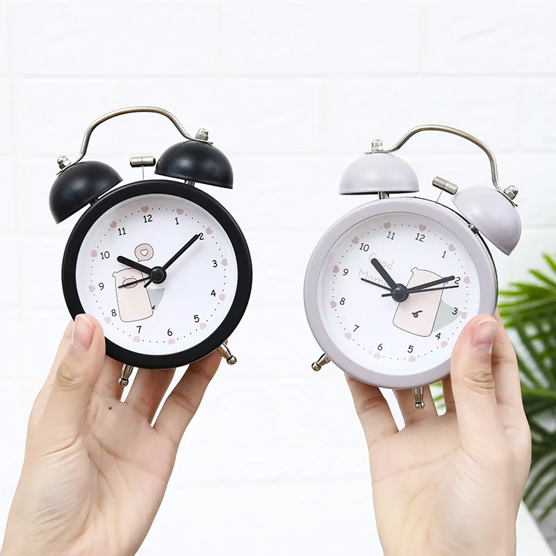 Милые детские часы-будильник с креативными мультяшными животными металлические