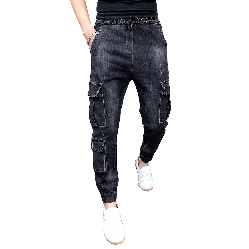 Высококачественные джинсы для бега мужские модные Универсальные облегающие