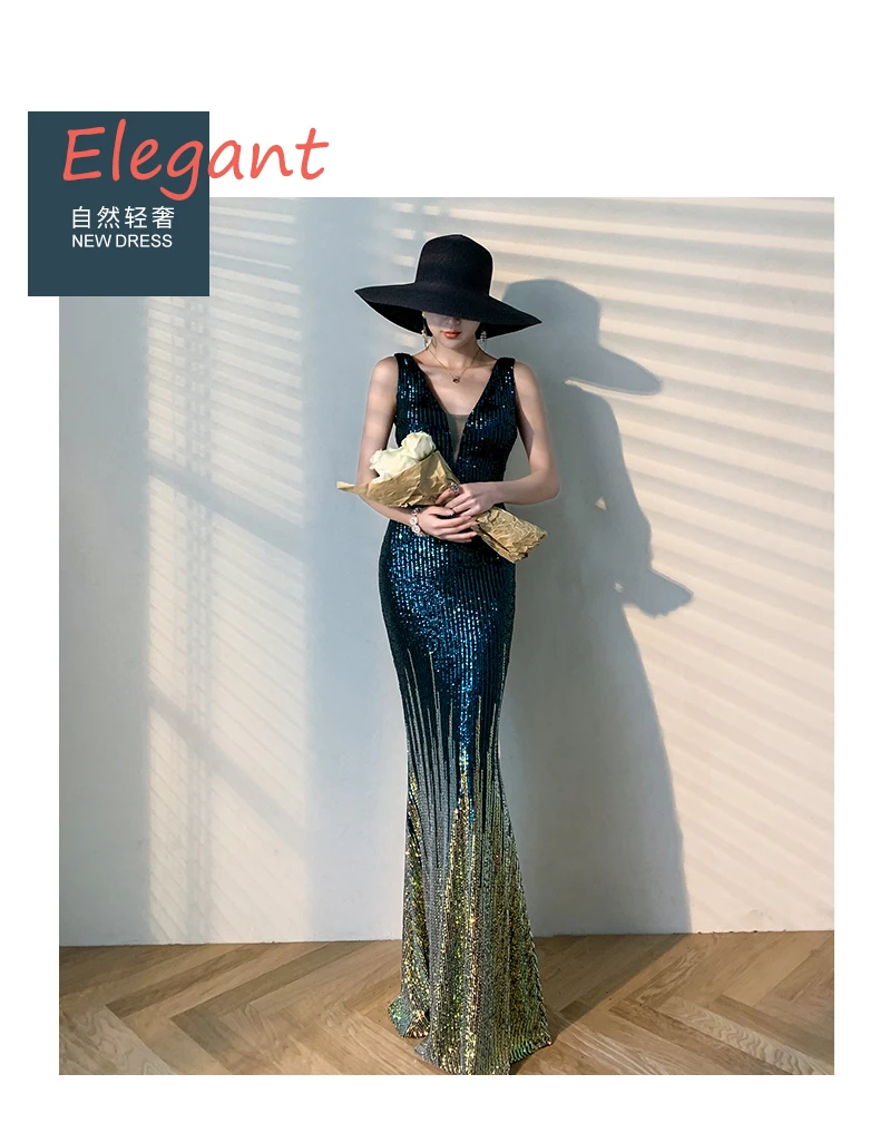 

Evening dress women's style queen dress 2020 new style fishtail dress