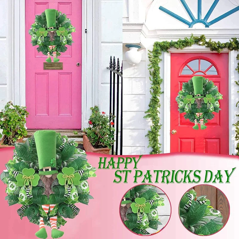 

St. Patrick's Day Garland Decoration Front Door, Irish Green St. Patrick's Day Party Wall Decoration